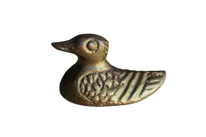 Tiny Solid Brass Duck Figurine