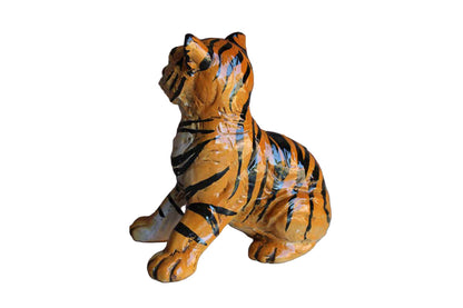 Paolo Marioni Ceramiche D'Arte (Italy) Handmade Ceramic Sitting Tiger Figurine