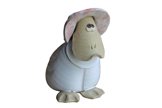 Primitive Stoneware Mother Goose Coin Bank