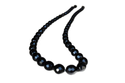 Black Faceted Glass Bead French Jet Necklace