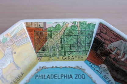 Philadelphia Zoo Souvenir Dish Decorated with Zoo Animal Scenes