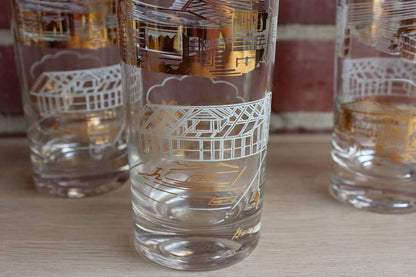 Highball Glasses with House Construction Images