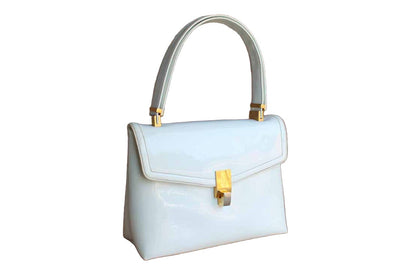 Koret (New York, USA) Korettalak Shiny White Handbag with Gold Tone Detailing