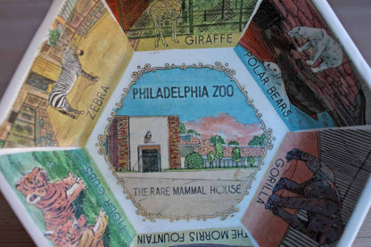 Philadelphia Zoo Souvenir Dish Decorated with Zoo Animal Scenes
