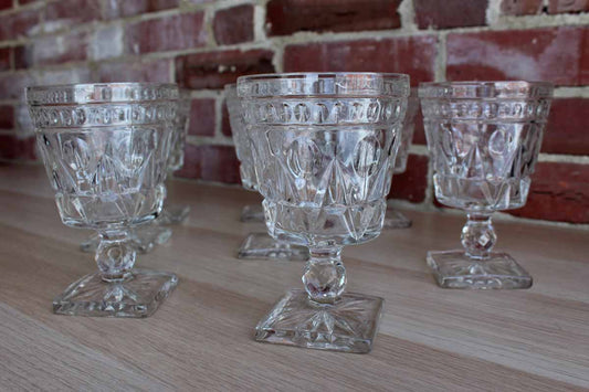 Colony Glass (Connecticut, USA) Park Lane Clear Water Goblets, 8 Pieces