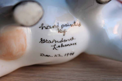 Ceramic Cow Creamer with Sweet Handpainted Images