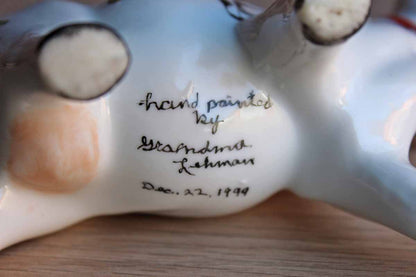 Ceramic Cow Creamer with Sweet Handpainted Images