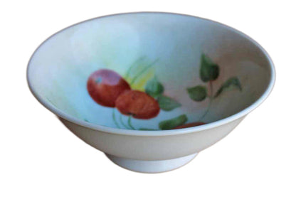 Porcelain Bowl with Hand Painted Fruit