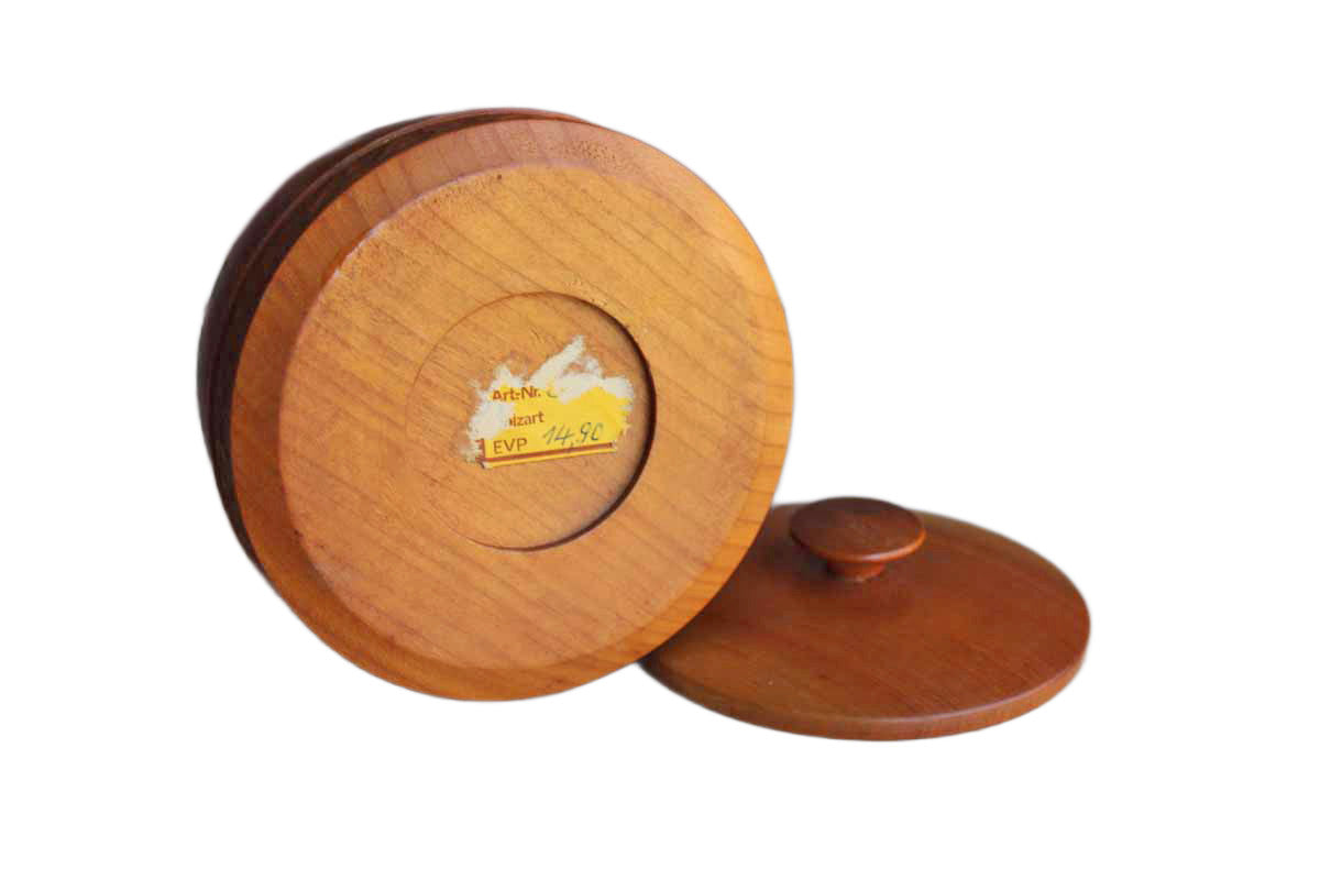 Simple Wood Round Lidded Box with Textured Base