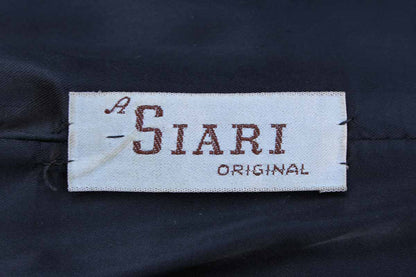 A Siari Original (USA) Full Length Black Wool Evening Coat with Rhinestone Buttons