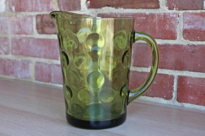 Hazel Atlas Glass Company (West Virginia, USA) Eldorado Green Glass Drink Pitcher