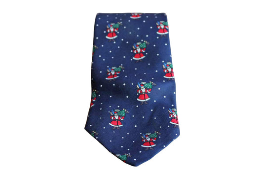 Brooks Brothers (New York, USA) 100% Silk Necktie Decorated with Santa Claus Bearing Gifts