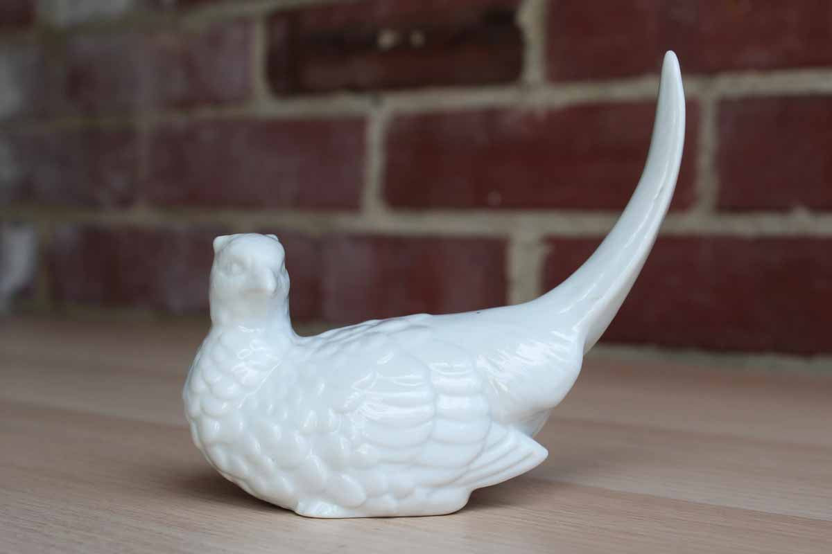 Otagiri (Japan) Glossy White Ceramic Pheasant Figurine