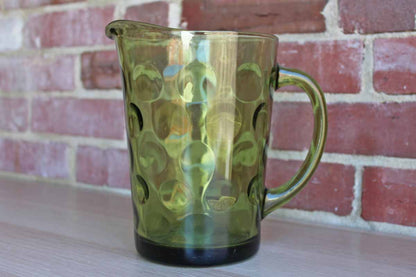Hazel Atlas Glass Company (West Virginia, USA) Eldorado Green Glass Drink Pitcher