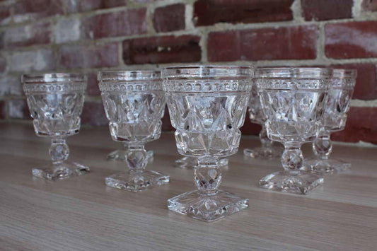 Colony Glass (Connecticut, USA) Park Lane Clear Wine Goblets, 8 Pieces