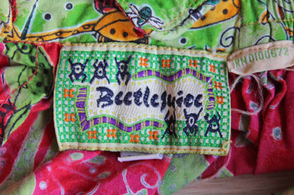 Beetlejuice Brand Apron Dress Decorated with Leap Frogs and Flowers, Childrens Size 2/3