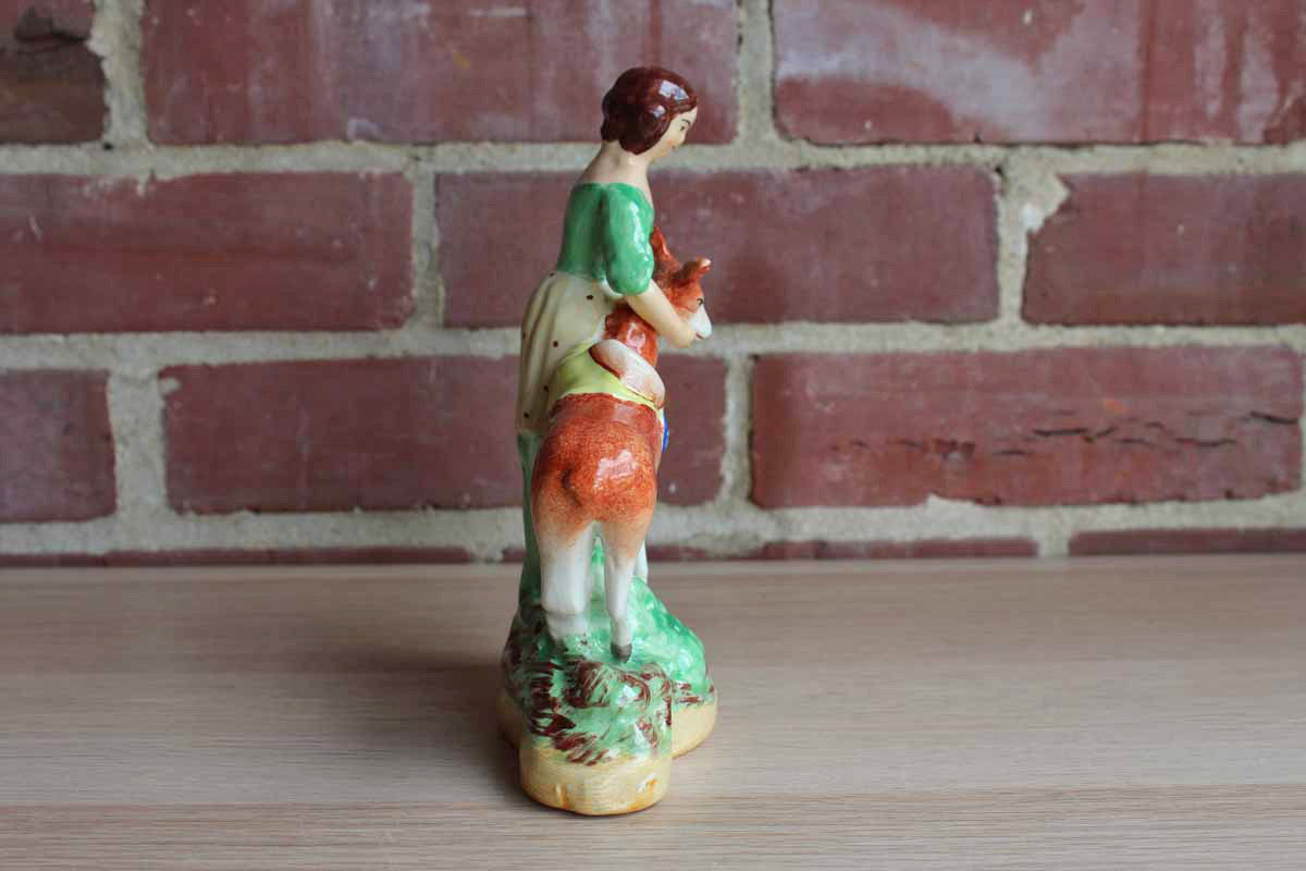 Staffordshire Ware (England) Figurine of a Woman and Her Deer