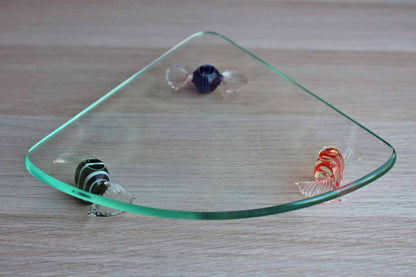 Glass Dish with Glass Candy Feet