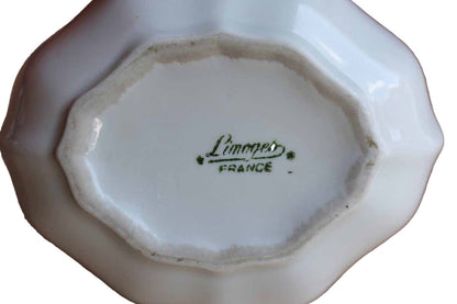 Limoges (France) Small Porcelain Dish with Bird and Basket of Fruit