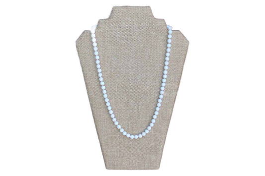 Monet (New York, USA) Single Strand White Glass Bead Necklace