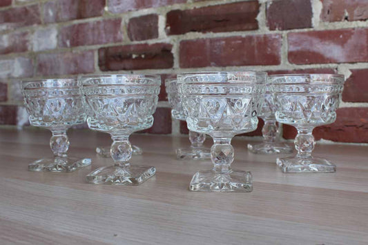 Colony Glass (Connecticut, USA) Park Lane Clear Champagne/Sherbet Glasses, 7 Pieces