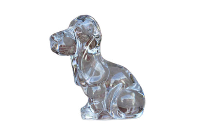 Daum (France) Clear Glass Hound Dog Figurine
