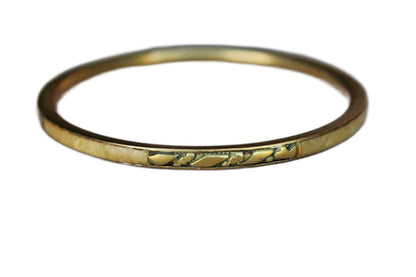 Brass Bangle Bracelet with Stone Inlay