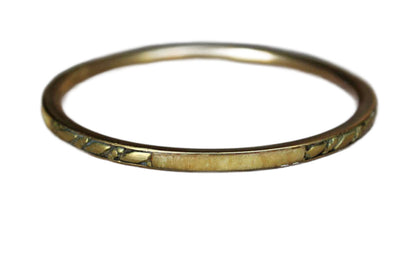 Brass Bangle Bracelet with Stone Inlay