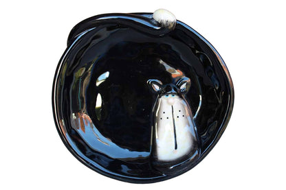 Russ Berrie & Co. Heavy Handpainted Black Cat Dish