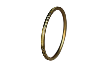Brass Bangle Bracelet with Stone Inlay