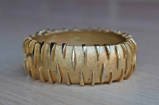 Trifari (USA) Gold Tone Bracelet with Tiger Stripe Design