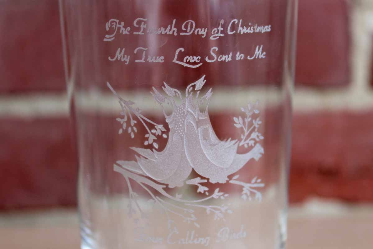 Clear Etched Glasses Depicting the 12 Days of Christmas – The Standing  Rabbit