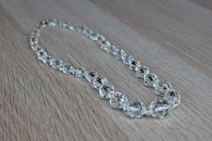 Faceted Crystal Bead Graduated Choker Necklace