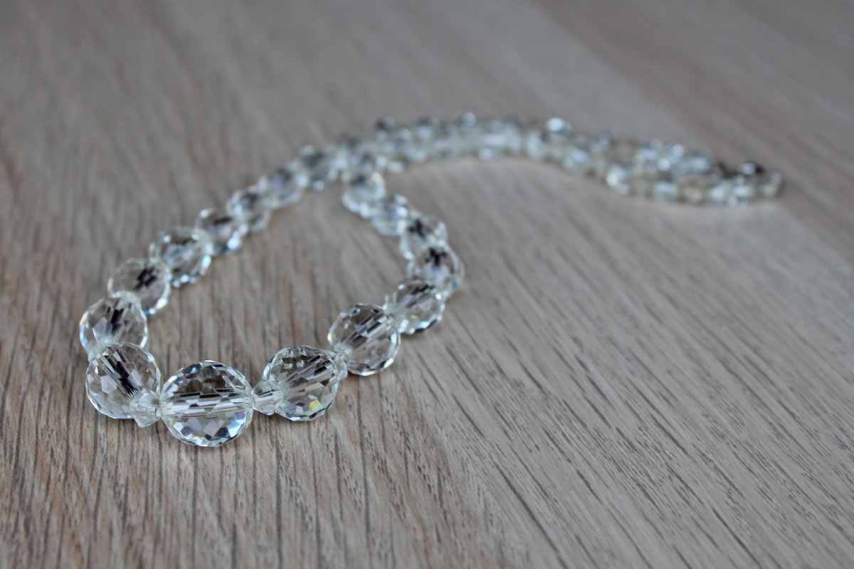 Faceted Crystal Bead Graduated Choker Necklace