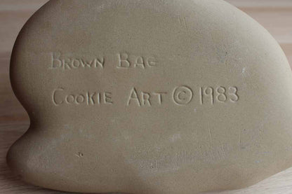 Brown Bag Cookie Art (New Hampshire, USA) Stoneware Cookie Mold of a Rabbit Perched in Grass