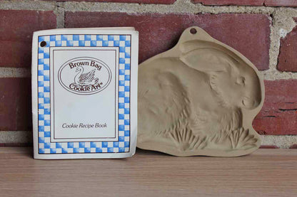 Brown Bag Cookie Art (New Hampshire, USA) Stoneware Cookie Mold of a Rabbit Perched in Grass