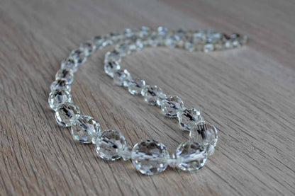 Faceted Crystal Bead Graduated Choker Necklace