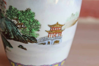 Porcelain Vase with Seascape, Mountain, and Boat Designs