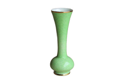 Royal Winton (England) Grimwades Green Porcelain Bud Vase Trimmed with Gold