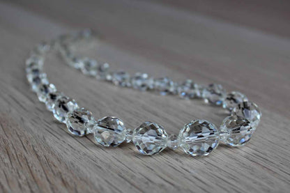 Faceted Crystal Bead Graduated Choker Necklace
