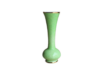 Royal Winton (England) Grimwades Green Porcelain Bud Vase Trimmed with Gold