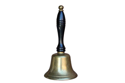 Brass School Bell with Wooden Handle