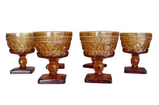 Colony Glass (Connecticut, USA) Park Lane Amber Champagne/Sherbet Glasses, Set of 6