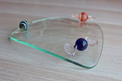 Glass Dish with Glass Candy Feet