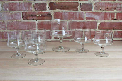 Clear Sorbet or Fruit Glasses with Large Matching Toppings Glass, Set of 6 Pieces