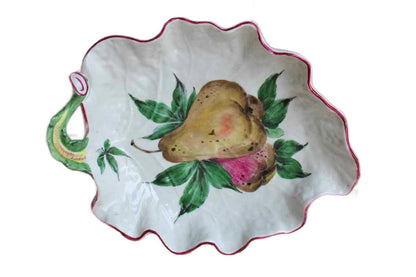 Porcelain Leaf Shaped Dish Decorated with Pears