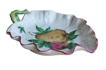 Porcelain Leaf Shaped Dish Decorated with Pears