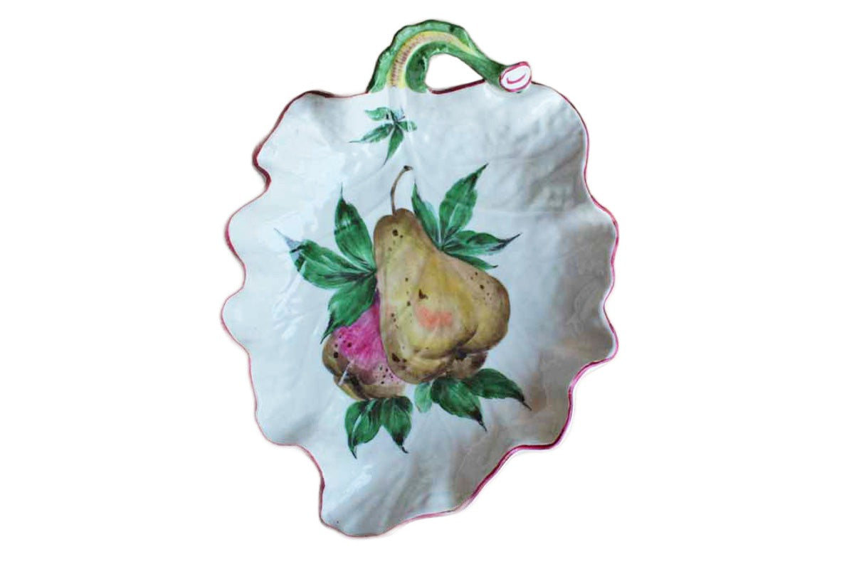 Porcelain Leaf Shaped Dish Decorated with Pears