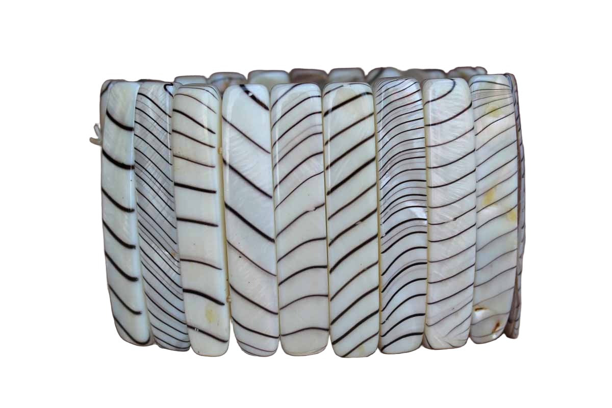 Zebra Shell Mother of Pearl Cuff Bracelet