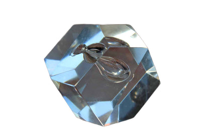 Faceted Geometric Cut Glass Paperweight/Pen Holder